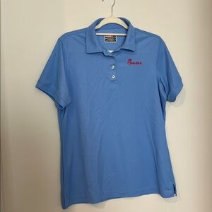 Chick Fil A Hydro Vent Employee Uniform Polo Blue Shirt Large Oobe Team